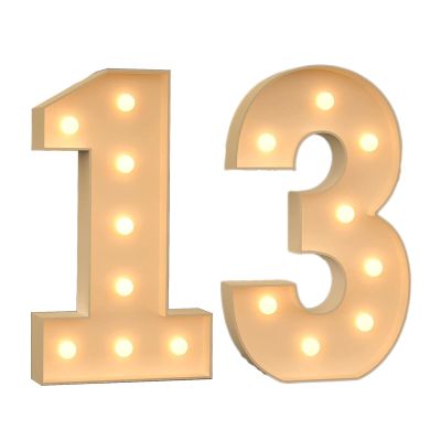 Marquee Light Up Numbers, 3ft/4ft Giant Mosaic LED Numbers Light Sign, Pre-Cut Mosaic Numbers Kit for Wedding Anniversary Bar Home Birthday Party Decoration (Color : Number 13, Size : 120CM/4FT)