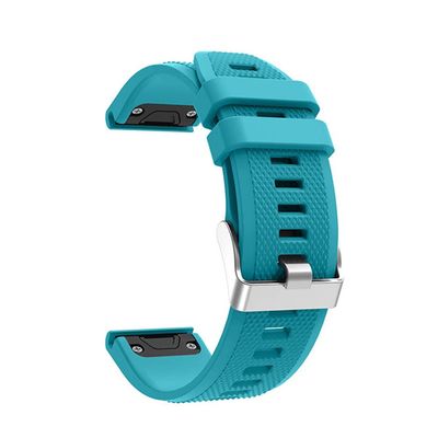 AMSOH 20 22 26mm Watch Band For Garmin Fenix 6 6S 6X 5X 5 5S 3HR Forerunner 935 945 Quick Release Straps Silicone Bracelet (Color : Gem blue, Size : 26mm 5X 5XPlus)