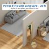 NTONPOWER Long Extension Cord 25 Ft, Flat Extension Cord Under Carpet + NTONPOWER Flat Extension Cord 10 ft, 1080J Surge Protector with Long Cord view 3