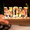 Certykllp Personalized Dry Flower Mom Night Light with Name Custom Pressed Dried Flowers Lamp Resin Art Letter Led Lights Mom Flower Lamp Customized Gift for Mom Grandma Wife (Resin Dry Flower-1) view 1