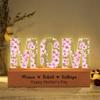 Personalized MOM Prints Flower Acrylic LED Night Light, Custom Kid's Names MOM Lamp, Mommy Gift, Mothers Day Christmas Birthday Gifts for Mom Grandma Wife view 2
