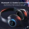 AWEI Over Ear Bluetooth HeadphonesLightweight Headphones 12 Hours of Play Time Stereo Headphones with Soft Protein Earpads for Cellphone/TV/PC/Home Office Blue Tooth Head Phone (Black) view 2