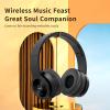 AWEI Noise Cancelling Headphones BluetoothHeadphones Bluetooth24H Playtime,Hi-Res Audio Deep Bass Comfort Fit Ear Cups for Travel, Home Office Over The Ear Headphones Black view 2