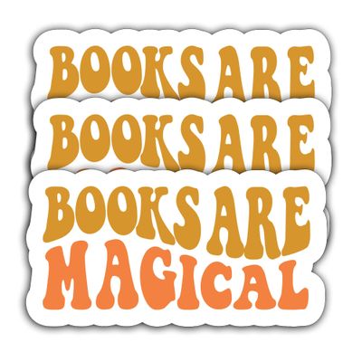 (3Pcs) BookScare Magical Sticker Funny Reading Books Sticker Decal Decorate Books, Laptops, Water Bottles,Tumbler, Kindle,Funny Bookish Waterproof Vinyl Stickers Size 3" x 2.5" Inch