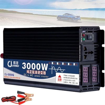 3000W/4000W/5000W Power Inverter Pure Sine Wave Inverter 12V/24V/48V/60V/72V DC to 110V/220V-240V AC,Car Power Inverter with Dual AC Outlets,Voltage Converter,for Home,RV Vehicle (Color : 3000W, Siz