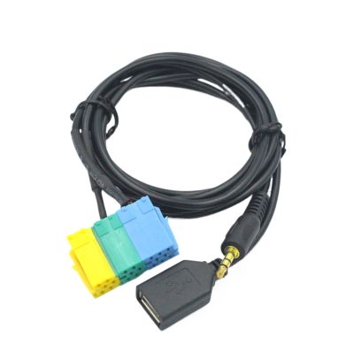 ImBros 1Pcs Car 3.5mm Rad1o 2in1 AUX USB Cable A-dio Dual Interface Wiring Input Cable