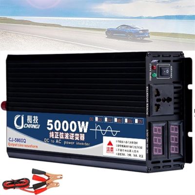 3000W/4000W/5000W Power Inverter Pure Sine Wave Inverter 12V/24V/48V/60V/72V DC to 110V/220V-240V AC,Car Power Inverter with Dual AC Outlets,Voltage Converter,for Home,RV Vehicle (Color : 5000W, Siz