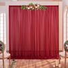 Pack of 6 Chiffon Backdrop Curtains Panels 5 x 8 FT - Apple Red view 1