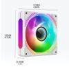 BEIDUOYANG 120mm 5V ARGB Cooling Fan PC Computer Case Heatsink PWM Temperature Control Radiator for Cabinet Fan 5V 3-pin ARGB Lighting Quiet PWM, White, clockwise view 4