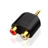 YS0911 Portable Gold-Plated 3.5mm Stereo Plug to 2RCA(Red+White) Female Connector Adapter for Phone Notebook Desktop 3.5 Mm to Connecting Cable view 1