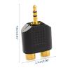 YS0911 Portable Gold-Plated 3.5mm Stereo Plug to 2RCA(Red+White) Female Connector Adapter for Phone Notebook Desktop 3.5 Mm to Connecting Cable view 2