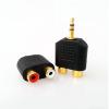 YS0911 Portable Gold-Plated 3.5mm Stereo Plug to 2RCA(Red+White) Female Connector Adapter for Phone Notebook Desktop 3.5 Mm to Connecting Cable view 3