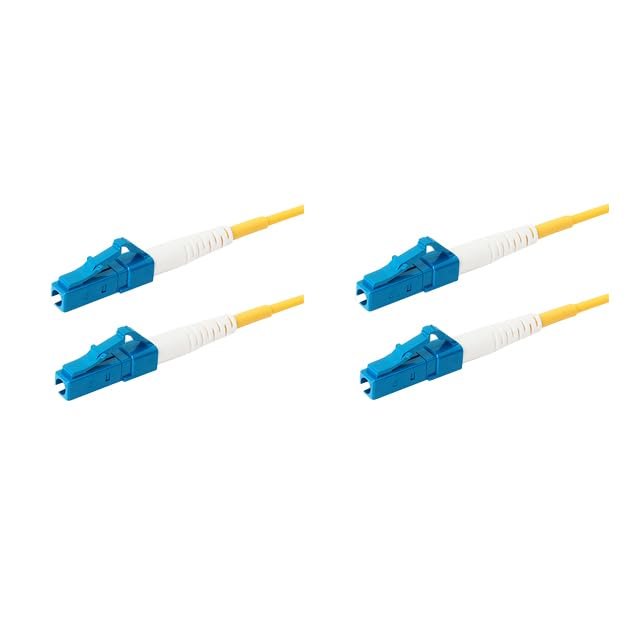SpeedyFiberTX 2-Pack 150 Feet LC/UPC to LC/UPC 3.0mm Simplex Yellow Riser OFNR Fiber Patch Cable, Corning SMF-28 Singlemode 9/125um OS1/OS2 Compatible Ultra Optical Fiber