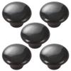 Ceramic Door Knobs,Ceramic Cabinet Knobs, 5 pcss Round Mushroom s, Ceramic Round Pulls for Drawer Closet Dresser Cupboard Wardrobe Furniture Door Kitchen (Color : Black) view 1