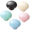 Ceramic Door Knobs,Ceramic Cabinet Knobs, 5 pcss Round Mushroom s, Ceramic Round Pulls for Drawer Closet Dresser Cupboard Wardrobe Furniture Door Kitchen (Color : Black) view 3