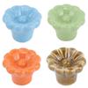 Ceramic Door Knobs,Ceramic Cabinet Knobs, 5 PCS Flower Shapes Cabinet Drawer Pulls Kitchen Drawer Pull Handles Door Knob for Dresser Cupboard Wardrobe Kitchen Floral Door Pull Handle Home Decor ( Colo view 3