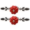 Ceramic Door Knobs,Ceramic Cabinet Knobs, 2 pcs Cute Pumpkin Cabinet Drawer Knobs Door Handle Pull with Screws for Kitchen Cabinets, Cupboards, Wardrobe, Drawer, Dresser, Bin, Chest etc (Color : Red view 1