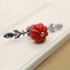 Ceramic Door Knobs,Ceramic Cabinet Knobs, 2 pcs Cute Pumpkin Cabinet Drawer Knobs Door Handle Pull with Screws for Kitchen Cabinets, Cupboards, Wardrobe, Drawer, Dresser, Bin, Chest etc (Color : Red view 2