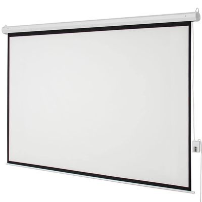 100" 4:3 80" x 60" Viewing Area Motorized Projector Screen with Remote Control, Dual Installation