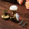 Ceramic Door Knobs,Ceramic Cabinet Knobs, 2 pcs European Garden Style Cabinet Drawer Pull Single Hole Knob Round Antique Bronzes Wardrobe Drawer Pull & Handle for Closet (Color : Style C) view 3