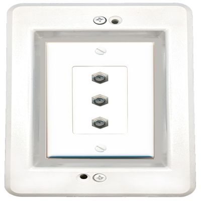 RiteAV in-Wall Cable Management Kit Recessed Outlet 3 Coax Wall Plate
