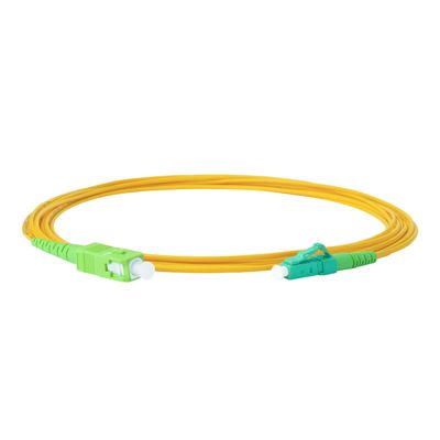 SpeedyFiberTX 2-Pack 9 Meter SC/APC to LC/APC 3.0mm Simplex Yellow Riser OFNR Fiber Patch Cable, Corning SMF-28 Singlemode 9/125um OS1/OS2 Compatible Ultra Optical Fiber