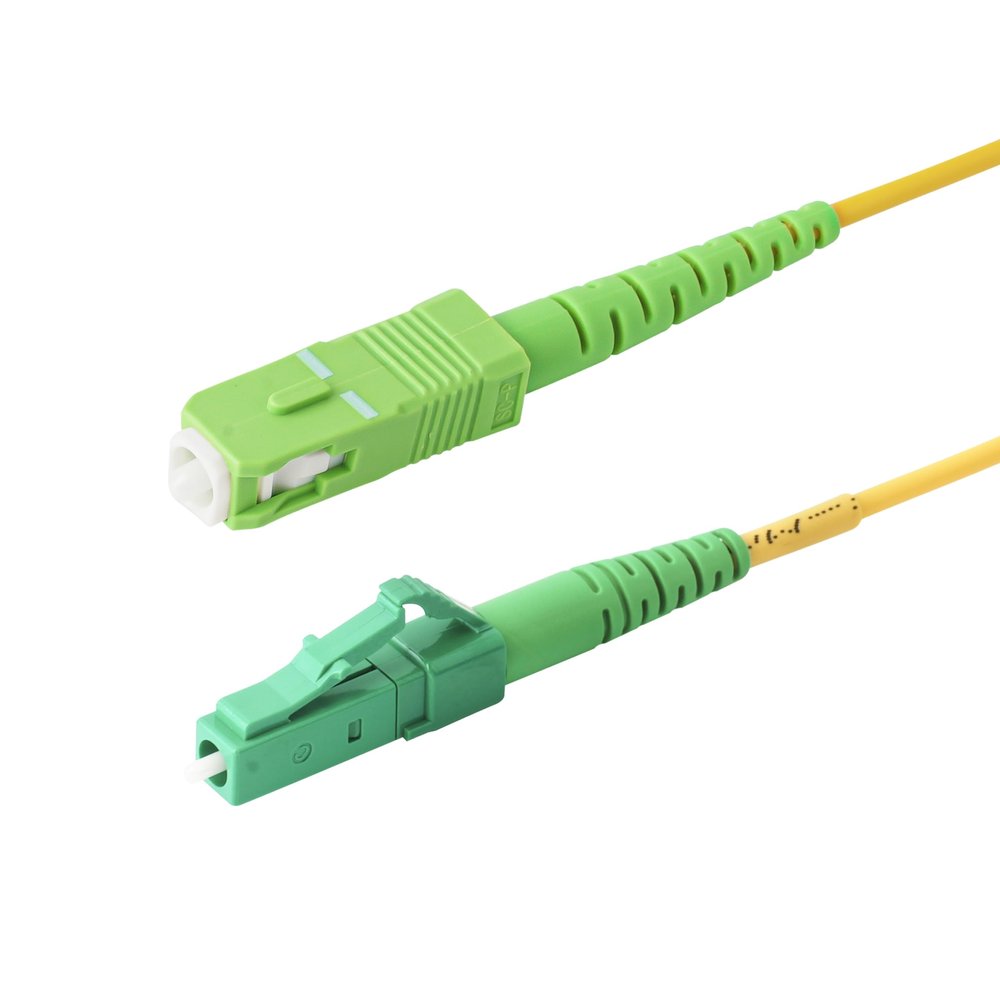 SpeedyFiberTX 1-Pack 1 Meter SC/APC to LC/APC 3.0mm Simplex Yellow Riser OFNR Fiber Patch Cable, Corning SMF-28 Singlemode 9/125um OS1/OS2 Compatible Ultra Optical Fiber
