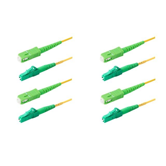 SpeedyFiberTX 4-Pack 300 Feet SC/APC to LC/APC 3.0mm Simplex Yellow Riser OFNR Fiber Patch Cable, Corning SMF-28 Singlemode 9/125um OS1/OS2 Compatible Ultra Optical Fiber