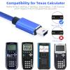 Jonfolk Mini USB Charger Cable for Texas Instruments Calculators, TI-84 Plus CE, TI-84 Plus C Silver Edition, TI-Nspire CX CAS, USB Charging & Data Sync, Nylon Braided 3.3FT (Blue) view 2