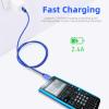 Jonfolk Mini USB Charger Cable for Texas Instruments Calculators, TI-84 Plus CE, TI-84 Plus C Silver Edition, TI-Nspire CX CAS, USB Charging & Data Sync, Nylon Braided 3.3FT (Blue) view 3