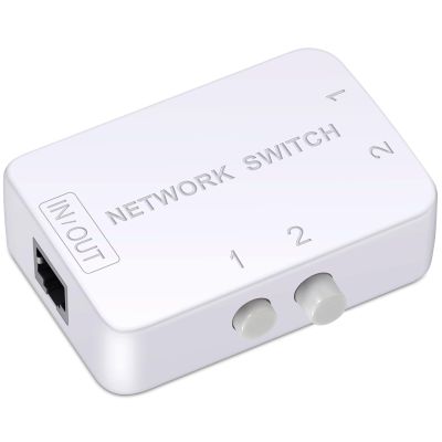 2 Ports Network Switch Splitter Selector RJ45 Network Switch 2x1 Ethernet RJ45 Network 2-in 1-Out or 1-in 2-Out 100M/500M