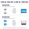 2 Ports Network Switch Splitter Selector RJ45 Network Switch 2x1 Ethernet RJ45 Network 2-in 1-Out or 1-in 2-Out 100M/500M view 2