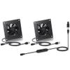 Xiaoqijia Dual 80mm Cabinet Cooling Fan - USB 5V/DC 12V Power, IPX5 Waterproof, 10-Speed Quiet System, 4" Size for Home Theater AV Cabinets, Greenhouse, Kennel & Computer Cooling (2 Fans) view 1
