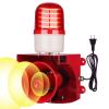 kbaoele AC110V Industrial Siren Alarm Strobe Light-120dB Loud Horn&Red Beacon Warning Light,Waterproof Indoor/Outdoor Safety Alarm for Emergency,Factory,Office,Fires,Tornado,Intruders,Animal Deterrent