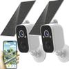 Security Cameras Wireless Outdoor Solar Powered WiFi System Waterproof with Night Vision Zoom Doorbell Blink 4K 5G (Host + Solar Power *2pcs) view 1