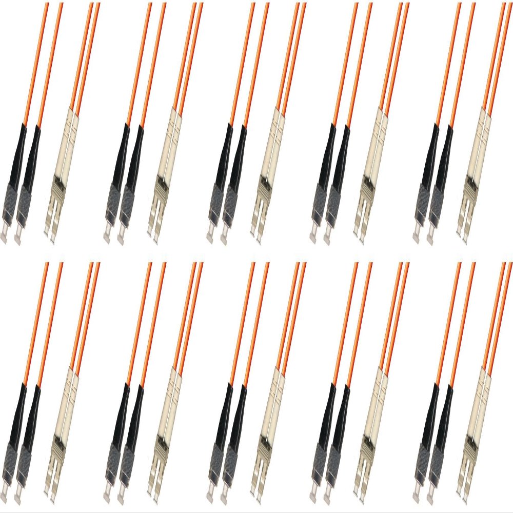 Ultra Spec Cables 1M Multimode Duplex Fiber Optic Cable (50/125) - FC to LC (10 Pack)