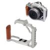 Camera Cage for ZFC, Aluminum Video Camera Rig with Wooden Handgrip, 1/4 Screw Hole, 3/8 Thread Hole, Cold Shoe Mount (Silver) view 1