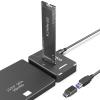 AOKO SATA NVMe SSD to USB Reader Adapter- Dual-Bay 2 in 1 Hard Drive Reader 10Gbps SSD Enclousure for NVMe + 2.5"/3.5" HDDs , Supports Simultaneous Read/Write, Includes 12V/3A Power Adapter view 1