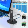 AOKO SATA NVMe SSD to USB Reader Adapter- Dual-Bay 2 in 1 Hard Drive Reader 10Gbps SSD Enclousure for NVMe + 2.5"/3.5" HDDs , Supports Simultaneous Read/Write, Includes 12V/3A Power Adapter view 2