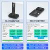 AOKO SATA NVMe SSD to USB Reader Adapter- Dual-Bay 2 in 1 Hard Drive Reader 10Gbps SSD Enclousure for NVMe + 2.5"/3.5" HDDs , Supports Simultaneous Read/Write, Includes 12V/3A Power Adapter view 3