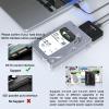 AOKO SATA NVMe SSD to USB Reader Adapter- Dual-Bay 2 in 1 Hard Drive Reader 10Gbps SSD Enclousure for NVMe + 2.5"/3.5" HDDs , Supports Simultaneous Read/Write, Includes 12V/3A Power Adapter view 4