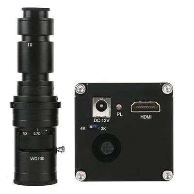 ZTBH Microscope Accessories Kit UHD 2K 4K 1080P HDMI Digital Industrial Video Microscope Camera + 180X 300X C Mount Lens for Lab Phone PCB Soldering Microscope Slides (Color : with 500x Lens)