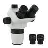 Microscope Accessories Kit 6.7X-45X Zoom Industrial Lab Trinocular Binocular Stereo Microscope Head + WF10X/22mm Eyepiece + 0.5x 0.7x 2.0x Objective Lens Microscope Slides ( Color : With 0.5x 2.0x , S view 1