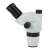 Microscope Accessories Kit 6.7X-45X Zoom Industrial Lab Trinocular Binocular Stereo Microscope Head + WF10X/22mm Eyepiece + 0.5x 0.7x 2.0x Objective Lens Microscope Slides ( Color : With 0.5x 2.0x , S view 4