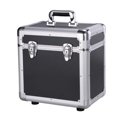 BAOWENLU Record Stand Vinyl Record Storage Box for 10" & 12" Records, Vinyl Record Collect & Organizer with Lock, Sturdy Record Storage Cube with Aluminum Alloy Frame Vinyl Record Holder