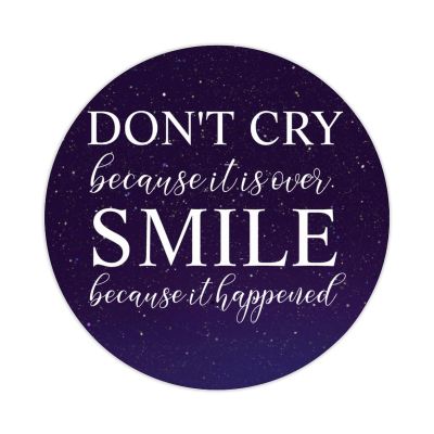 30 Pcs Stickers Don't Cry Because It is Over.Smile Because It Happened Decals Gift Tags Vinyl Stickers Quote Decals Stickers for Water Bottles Laptop Envelope Seals Goodie Bags 3 Inches