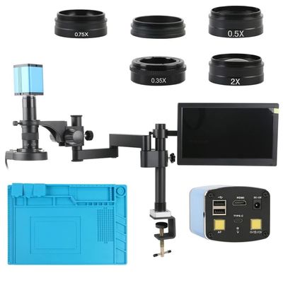 ZTBH Microscope Accessories Kit 1080P AutoFocus IMX307 Measure Video Microscope Camera 120X 180X 200XC Mount Lens Adjustable Clamp Bracket for Phone Repair Microscope Slides (Color : C, Size : 180X)