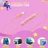 Kid Headphones for School, USB Type C Kids Headphone with LED Lights, Wired Boys Girls Headphones with Safe Limiter 85dB/94dB, Foldable On Ear Headphones with Microphones for Girls, Boys, iPad-Pink view 2