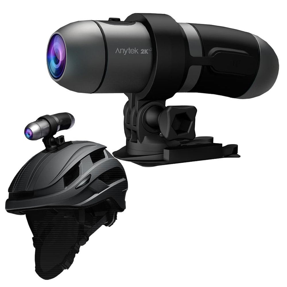 XRC TECH Dual Head 2K+2K Sports Action Camera,IP66 Waterproof WiFi Helmet Camera for Motorcycle Bicycle, Front and Rear Video Recorder with WiFi APP Wireless Remote Control HDR Night Vision, black
