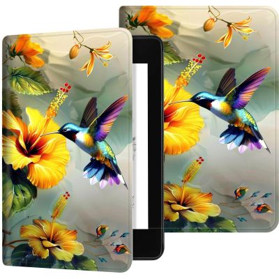 for Kindle 10th Generation 2019 Case, Slim PU Leather Kindle Cover 10th Generation, Adjustable Stand with Auto Sleep/Wake Smart Cover (Not fit Kindle Oasis or Kindle 2022), Bird Yellow Flower